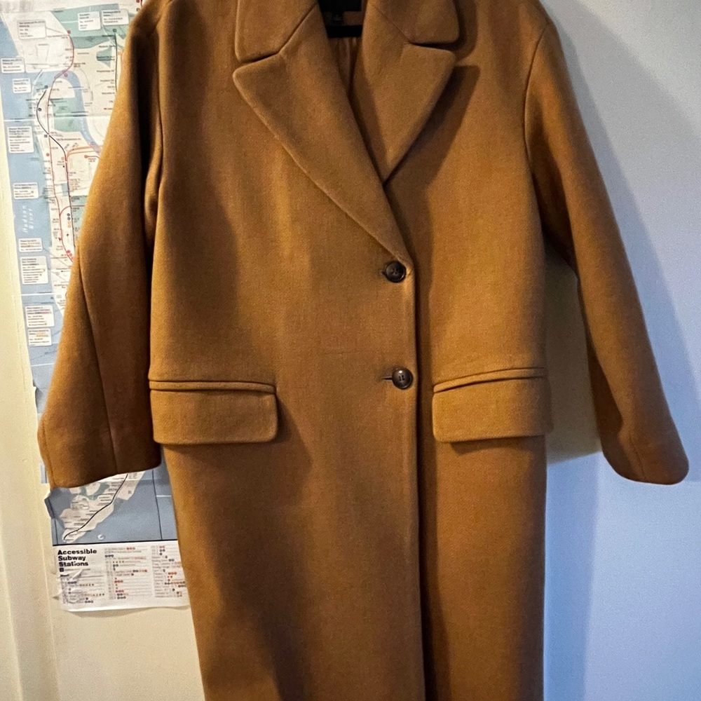 MADEWELL women’s wool and cashmere blend long coat jacket / overcoat, size small - Picture 2 of 5